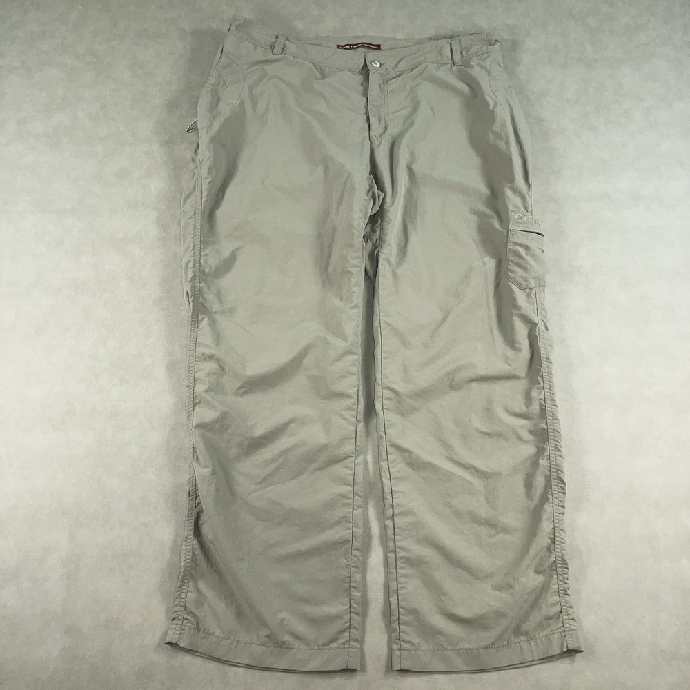 Simms Fishing Pants Mens XL Beige Nylon Cargo Pockets Outdoor‎ Hiking Travel